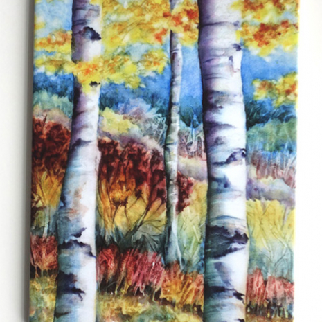 Fall Birches Tile | Elvira Para Art Tile