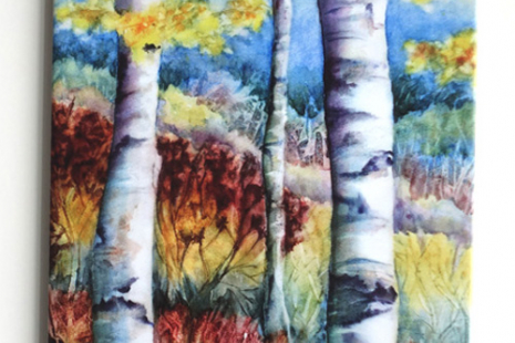 Fall Birches Tile | Elvira Para Art Tile