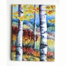 Fall Birches Tile | Elvira Para Art Tile